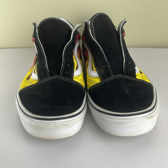 Vans Old Skool Shoes Mens Red Flames Canvas Suede Sneaker Low Top Sz 10.5 - Picture 5 of 12